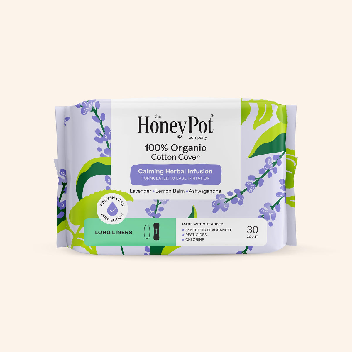 Organic Cotton Cover Calming Herbal Infusion Long Liners