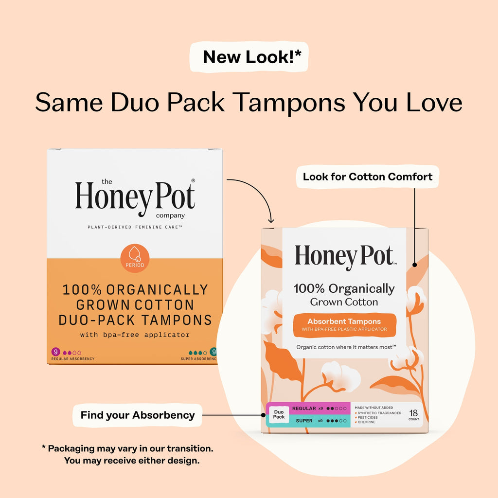 Duo Pack 100% Organically Grown Cotton BPA Free Plastic Applicator Tampons