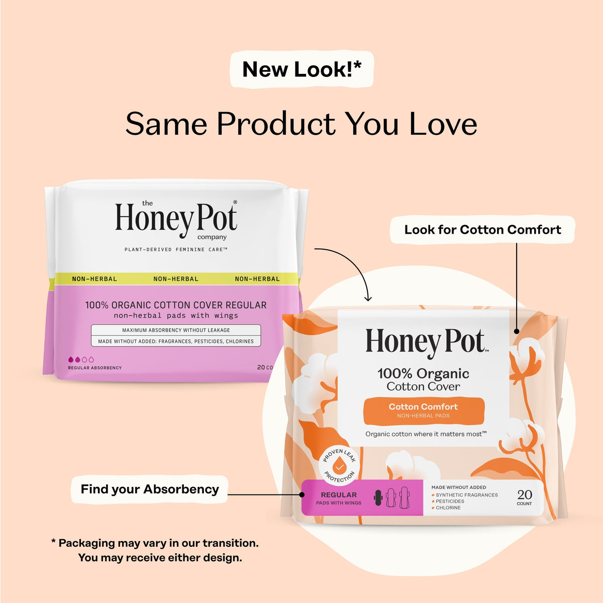 Organic Cotton Comfort Cover Regular Pads