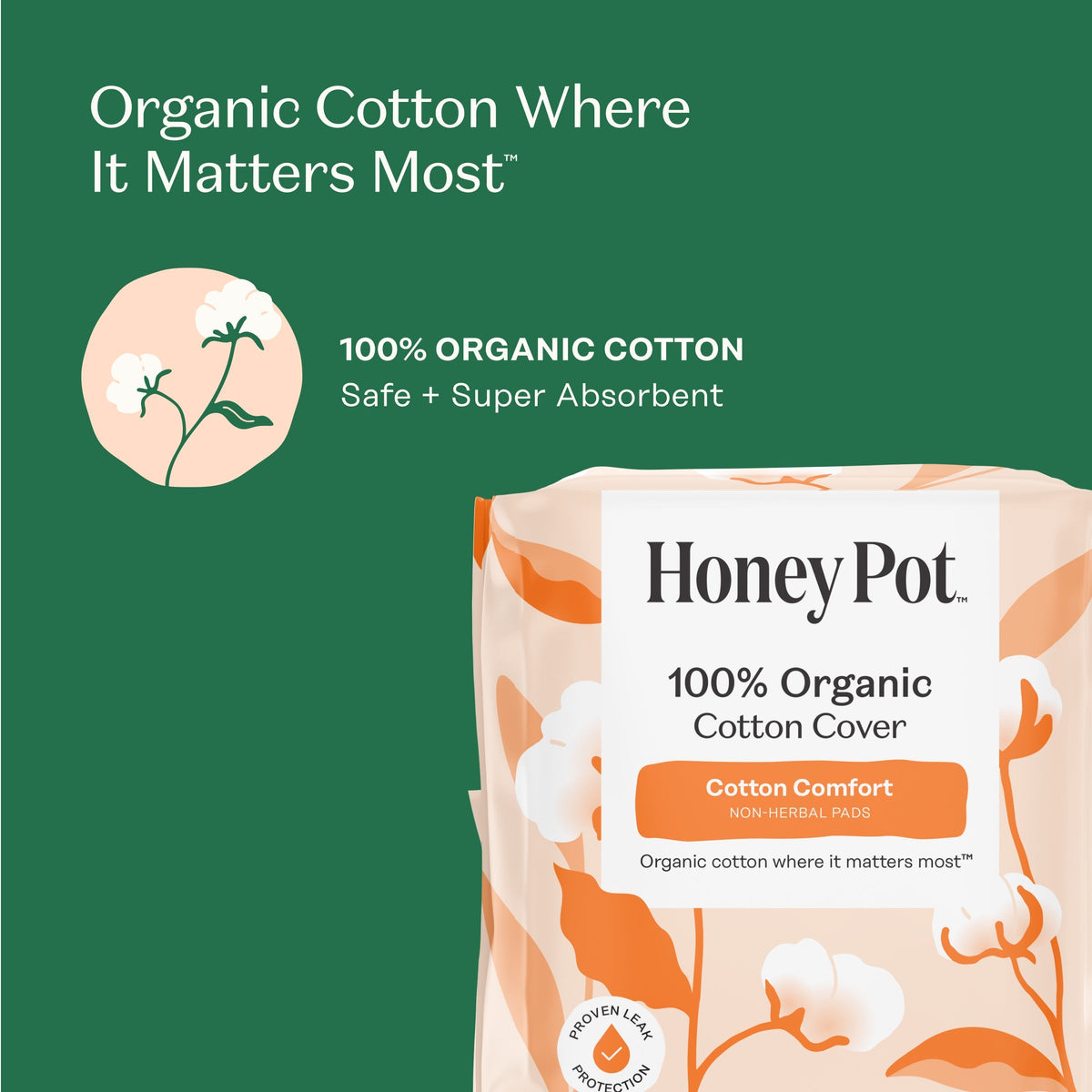 Organic Cotton Comfort Cover Overnight Pads