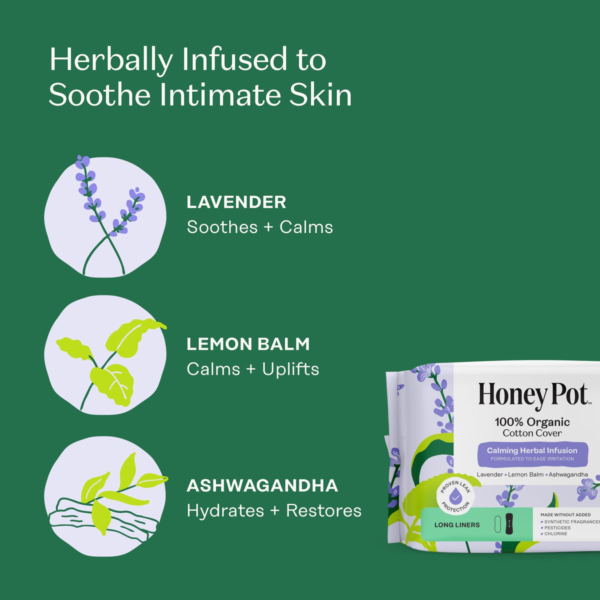Organic Cotton Cover Calming Herbal Infusion Long Liners
