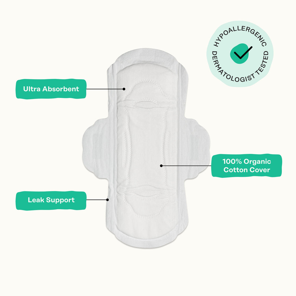 Organic Cotton Cooling Herbal Infusion Regular Pads — Medium Pack