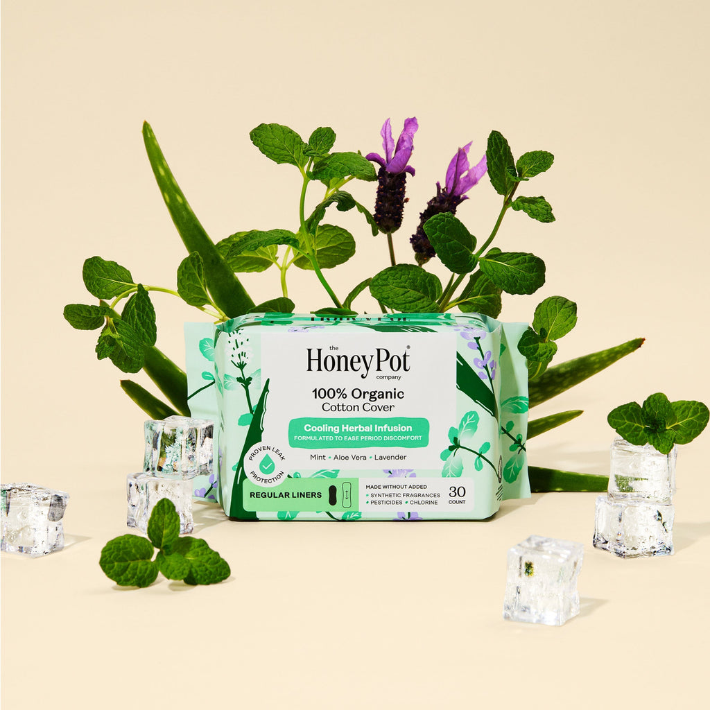 Organic Cotton Cover Cooling Herbal Infusion Regular Liners