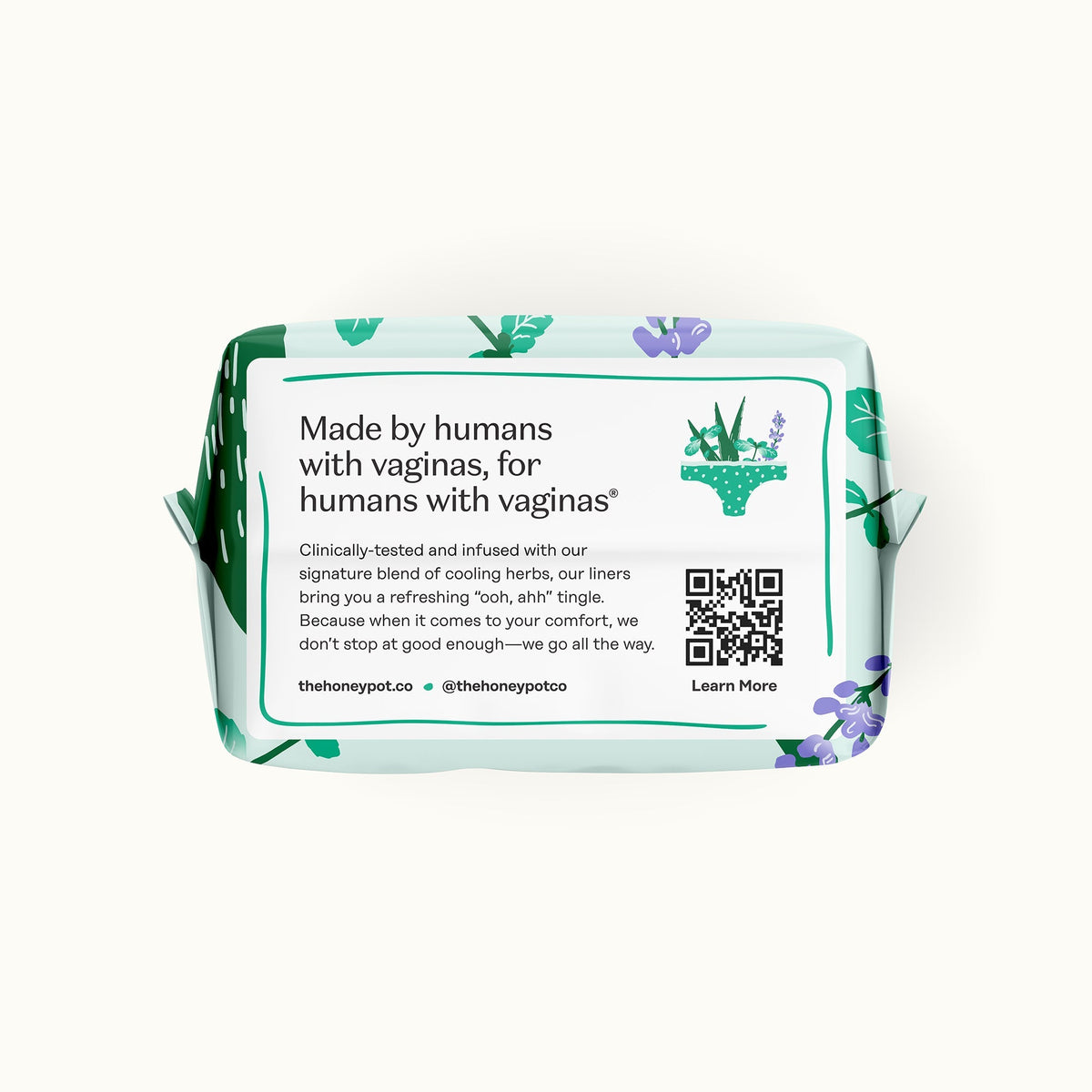 Organic Cotton Cover Cooling Herbal Infusion Regular Liners