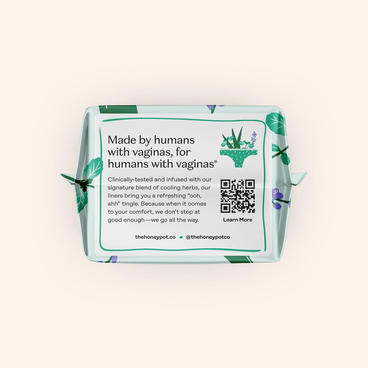 Organic Cotton Cooling Herbal Infusion Regular Liners — Medium Pack